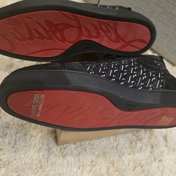 Christian Louboutin Black Patterned Sneakers - Picture 10 of 11